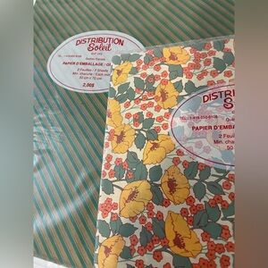 Vintage Gift Wrap Wrapping Paper - Set of 2